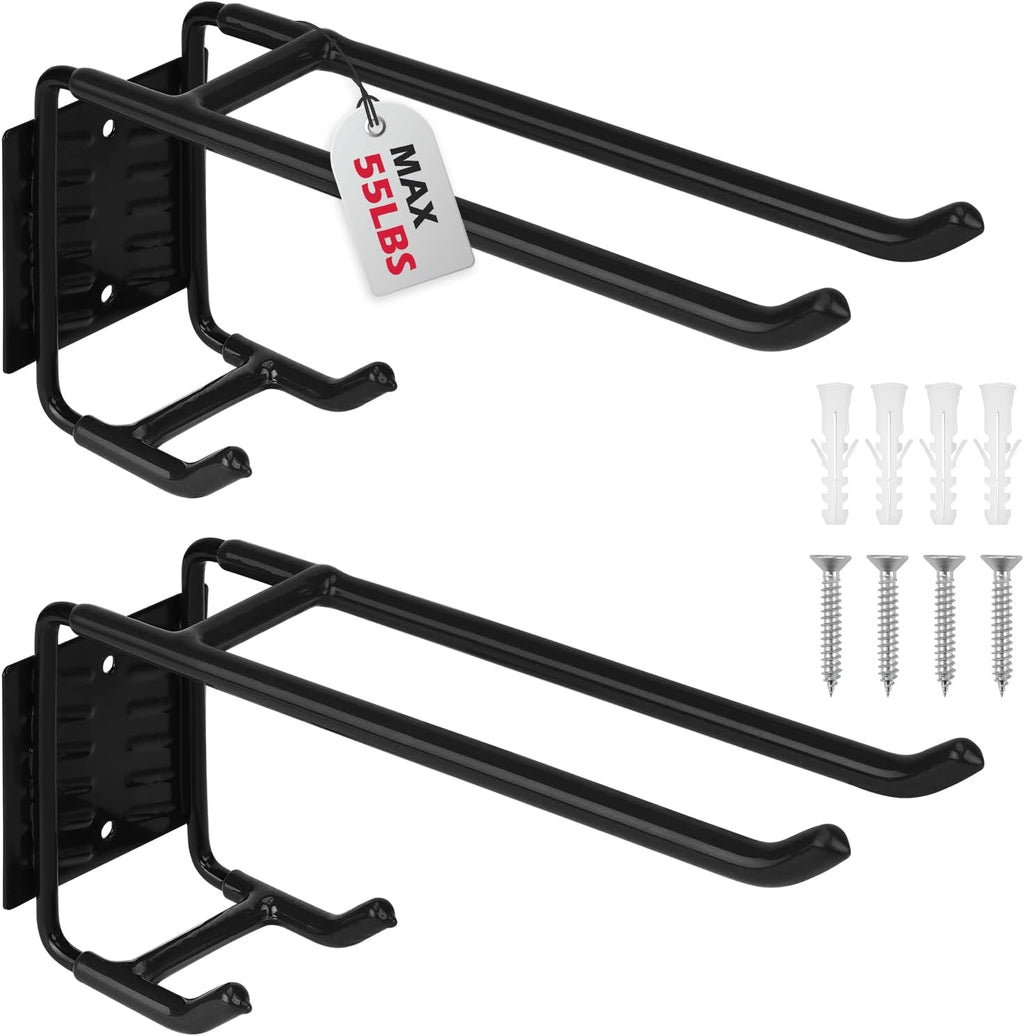 Skiennix Heavy Duty Rafter Hanger Hooks - 6-Piece Set with 2 Extension Straps | Vinyl Coated Metal Garage Organizer (Orange)