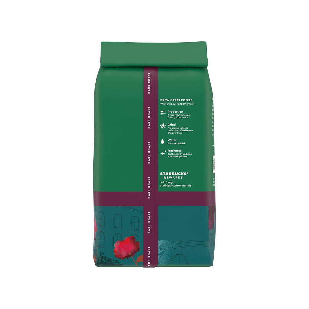 Starbucks Ground Coffee - Dark Roast Decaf Caffè Verona | Six 12 oz Bags for Hot or Iced Brew