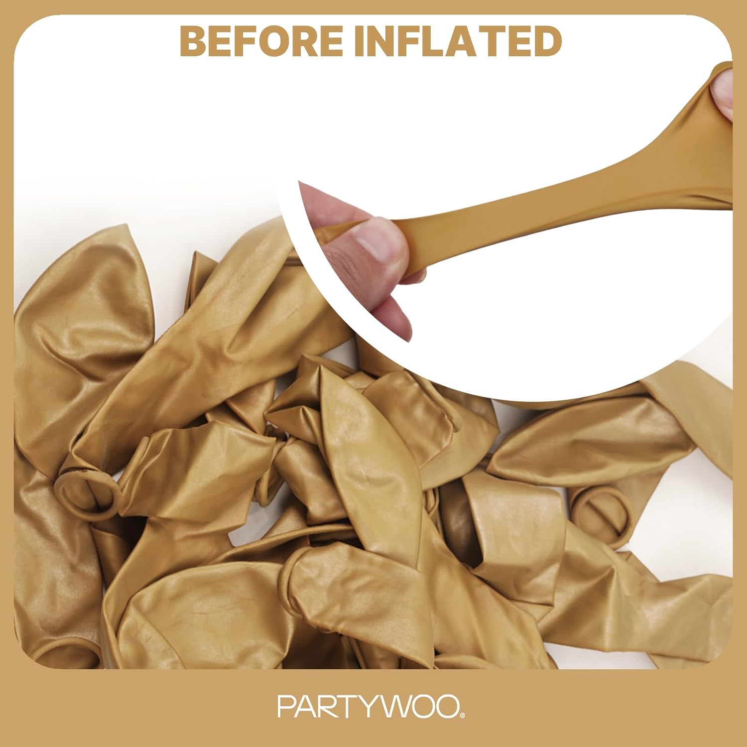 PartyWoo Metallic Gold Balloons - 128-Piece Chrome Balloon Arch Kit for Birthday & Wedding Decor | 5-18 Inch Sizes