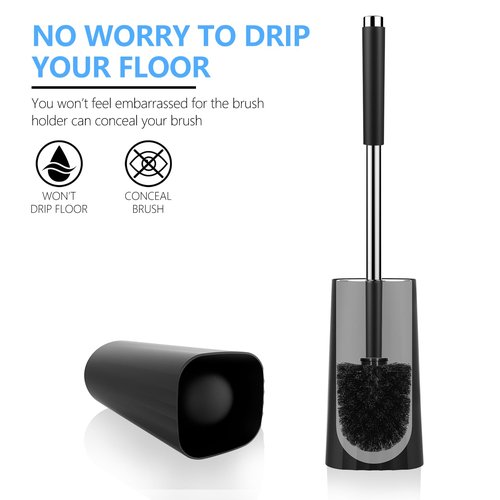 SetSail Toilet Brush, Compact Size Toilet Bowl Brush and Holder Toilet Brushes for Bathroom with Stainless Steel Handle Toilet Cleaner Brush with Durable Scrubbing Bristles, 3 Packs