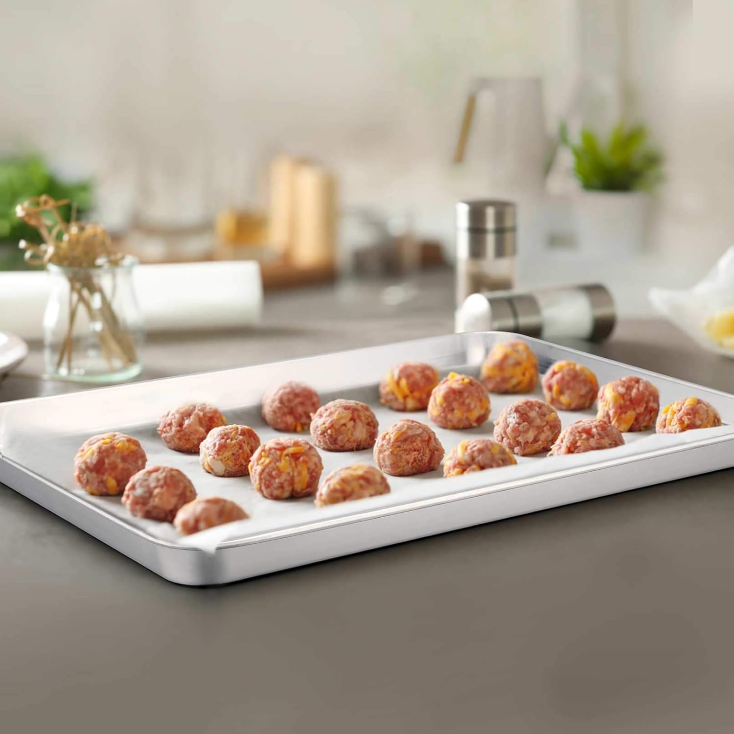 TeamFar Baking Sheet Set - Stainless Steel Cookie Pans with Racks | Non-Toxic, Easy Clean, Dishwasher Safe - 4 Pack