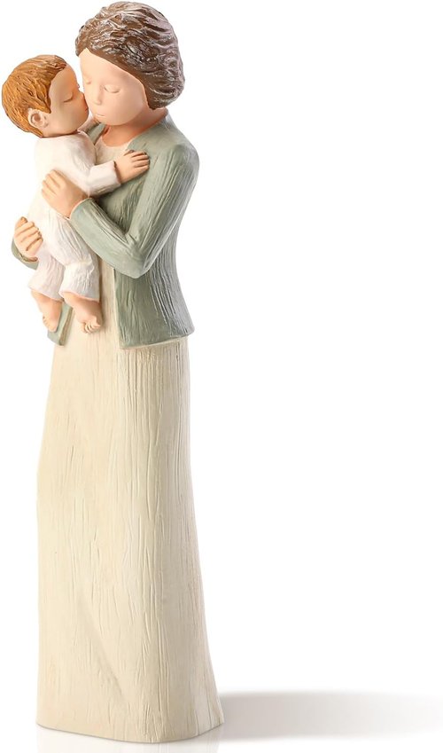 Hensonever Grandma Figurines - Hand-Painted Grandmother and Grandchild Sculptures | Perfect Birthday Gift