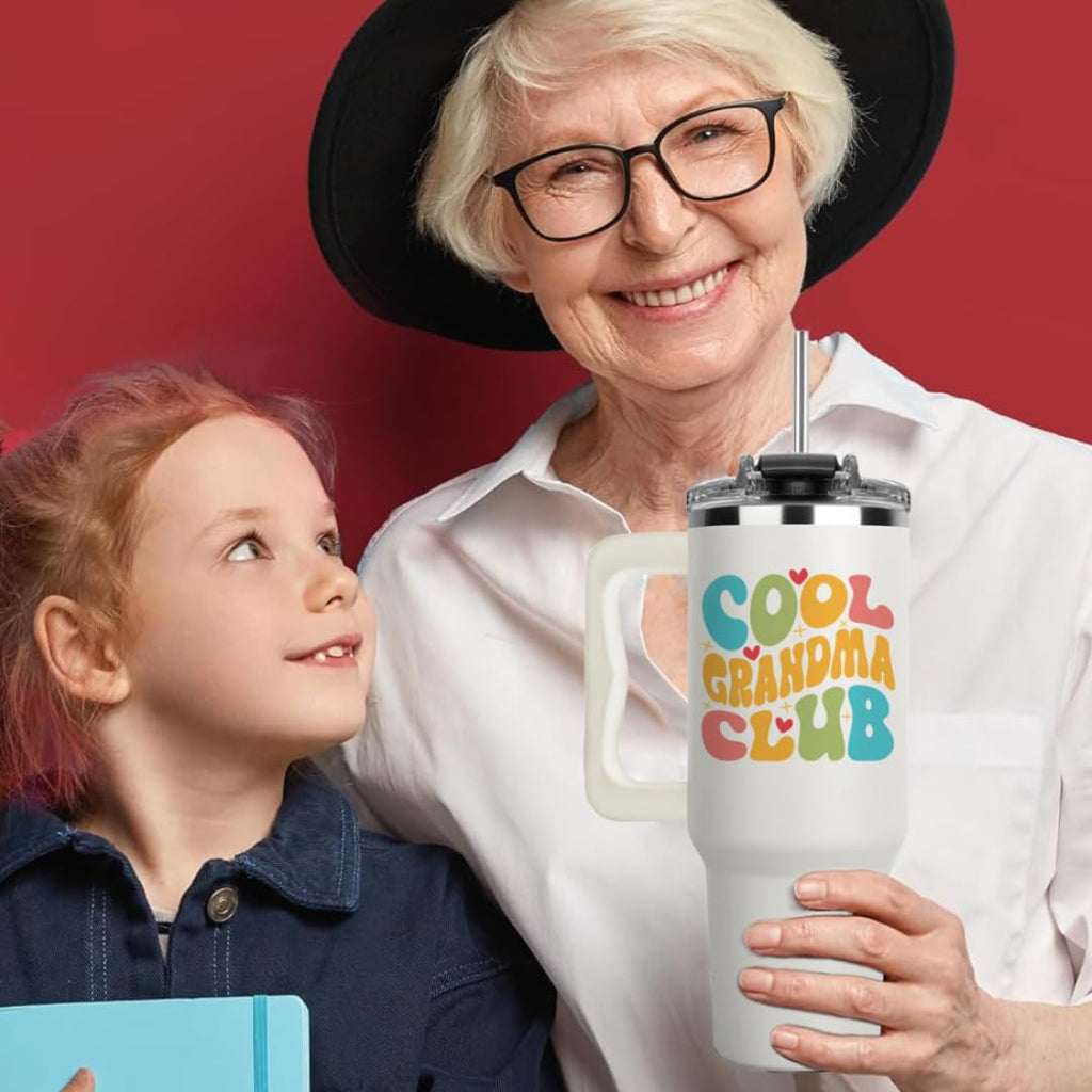 Mothers Day Gifts for Grandma, Cool Grandma Club Tumbler 40Oz - Grandmother Coffee Mugs, Gifts Ideas for Grandmas, Grammy, Granny, Nana, Gigi, Mimi, Mamaw, Grandmy Gift from Granddaughter, Grandson