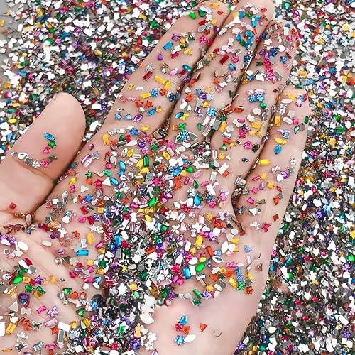 5000Pcs Colorful Mini Nail Rhinestones Flat Back Crystal Charms