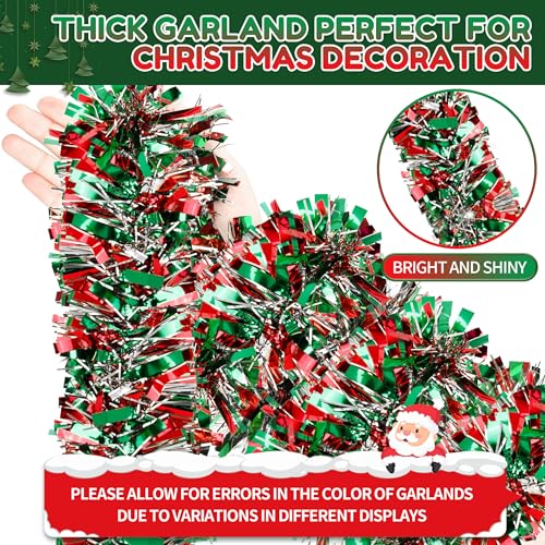 70 Ft Metallic Tinsel Garland Mix 1 - Glitter Christmas Tree Decor