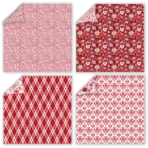 24 Sheets Pink Boho Scrapbook Paper – Double-Sided Craft Paper 6x6