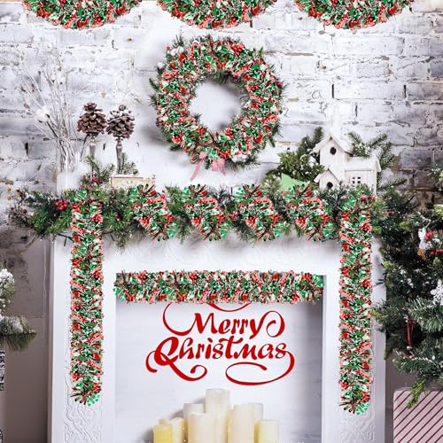 70 Ft Metallic Tinsel Garland Mix 1 - Glitter Christmas Tree Decor