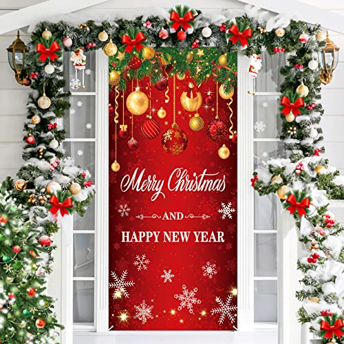 Large Christmas Door Cover Banner - Merry Christmas Decor 73x36in