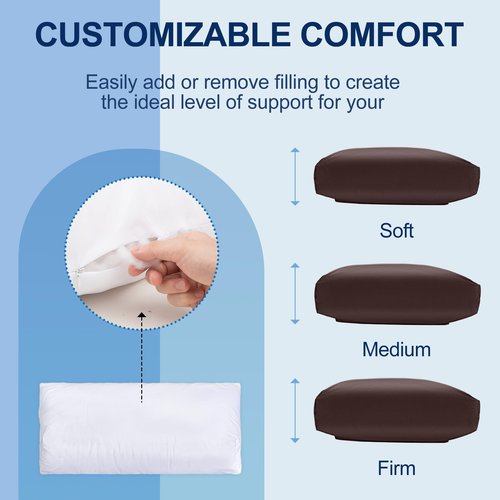 AHUAWA Leather Recliner Pillow, Adjustable Neck & Head Support Pillow, Pu Leather Non-Slip Headrest for Recliner Chair, Couch, Office Chair, Sofa