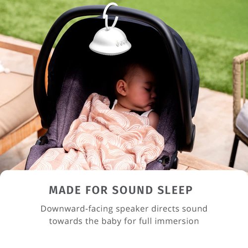 HoMedics SoundSpa On-The-Go, 4 Soothing Sounds: Shushing, Heartbeat, White Noise, Lullaby, AAA Battery Powered, Clip-On Design, Downward-Facing Speaker, Auto-Off Timer, Gift for New Parents