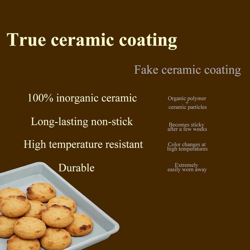 **Ceramic Baking Sheet by [Brand Name] - Non-Stick & Non-Toxic 14x9 Cookie Tray | 2.2mm Thick Aluminum**