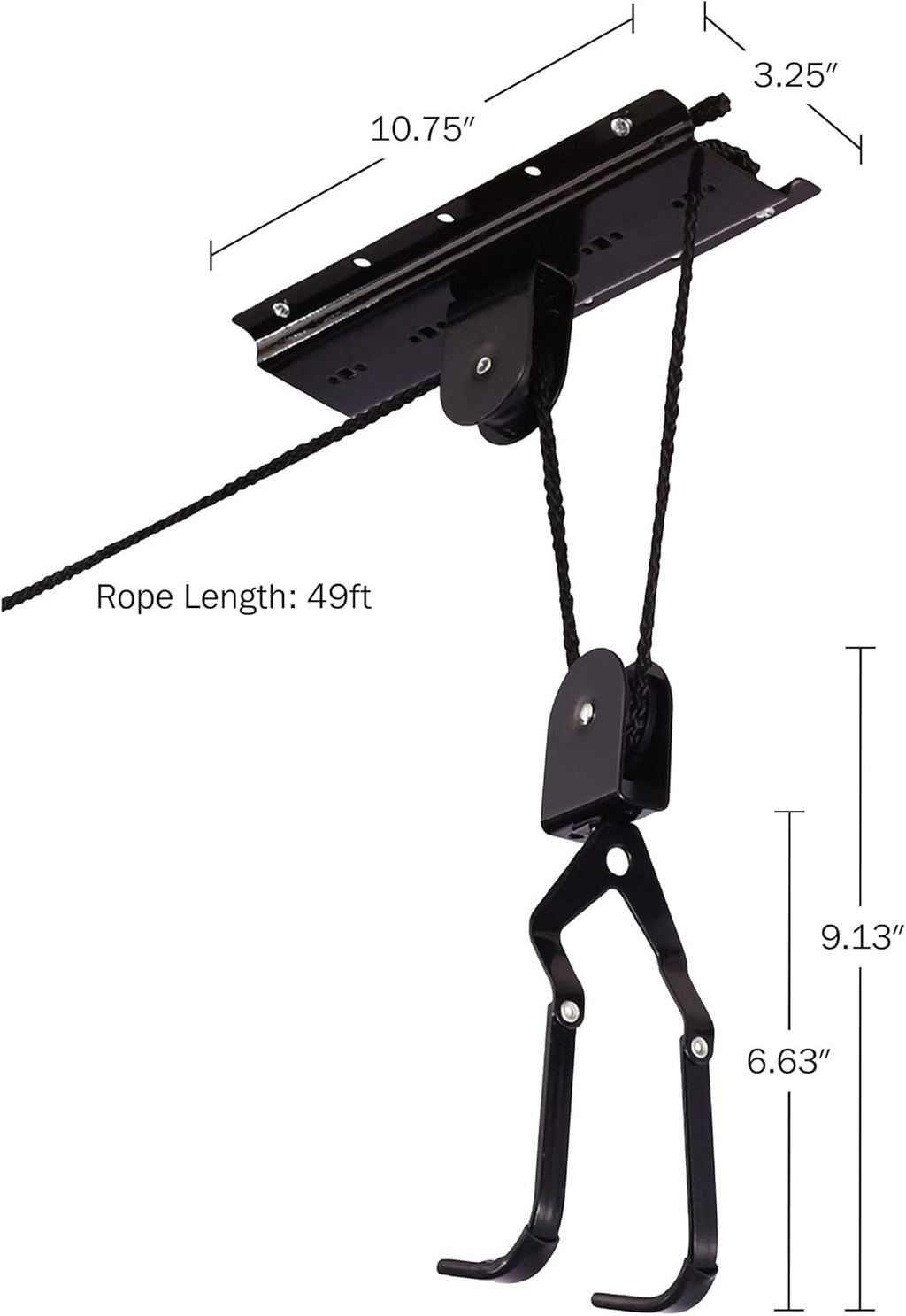Rad Sportz Bike Hanger - Overhead Hoist Pulley System for Secure Garage Ceiling Storage | 100lb Capacity