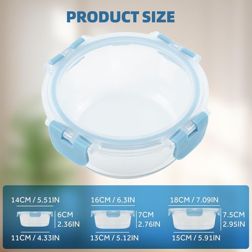 BYLWORKOUT Glass Storage Containers - 24 Piece Leak Proof Set, Dishwasher Safe for Meal Prep | Blue