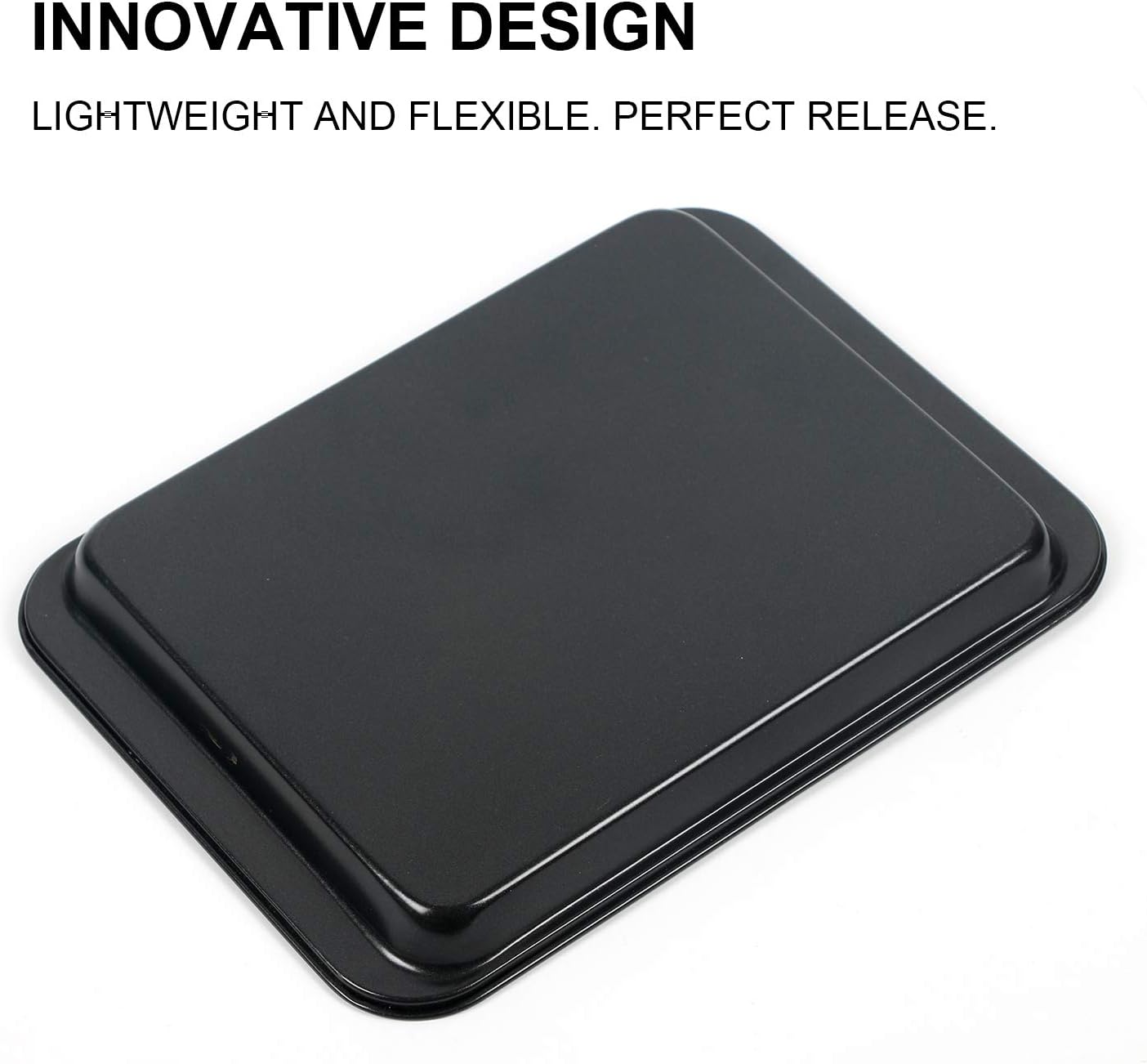 Shinsin Nonstick Cookie Pans - Set of 3 Mini Baking Sheets | 8-Inch Carbon Steel, Easy Clean & Dishwasher Safe