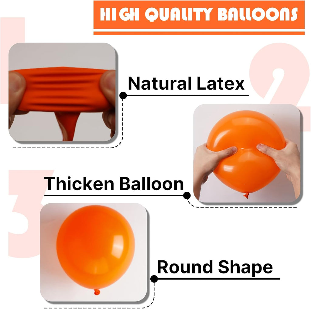 PartyWoo Orange Balloons - 100pcs Matte Fall Balloon Arch Kit | 18", 12", 10", 5" Sizes for Thanksgiving & Baby Showers