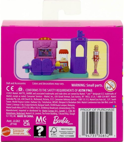 Barbie Mini Doll House Playset - Barbie Land with 1.5-Inch Doll, Furniture & Accessories