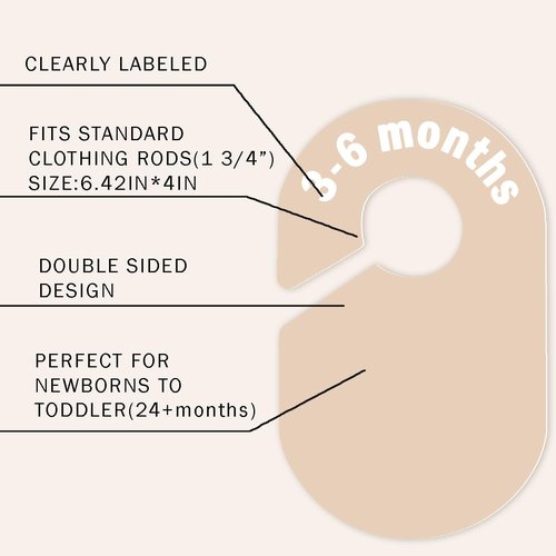 Cephira Baby Closet Dividers - Double-Sided Clothes Organizer for Newborn to 24 Months | Neutral Design