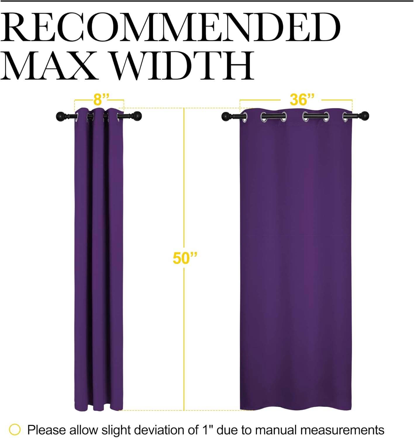 NICETOWN Purple Blackout Curtains - Thermal Insulated Drapes for Home | Set of 2, 42 x 50 Inch
