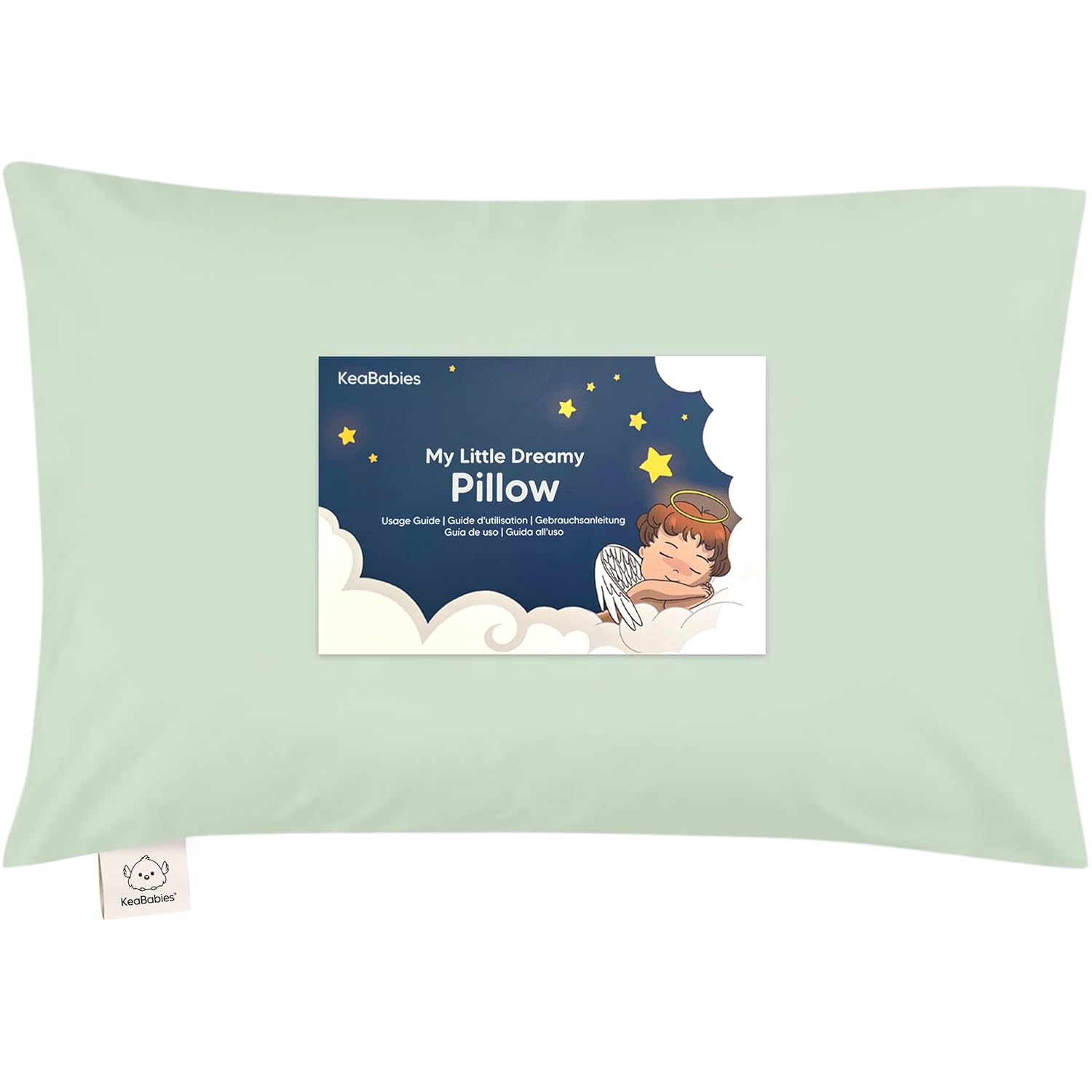 My Little Dreamy Toddler Pillow - Organic Cotton Travel Bed Pillow with Soft Pillowcase | 13x18, Machine Washable, Ideal for Ages 2-5 (Sage)