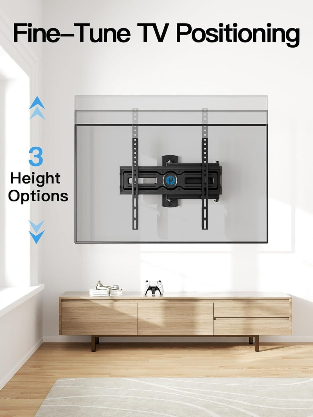 Pipishell Full Motion TV Wall Mount - Adjustable Bracket for 26-65 Inch TVs | Max VESA 400x400mm, 77 lbs Capacity