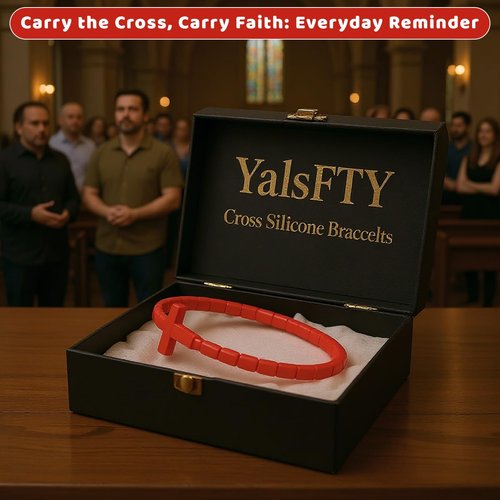 YalsFTY 24 PCS Colorful Cross Silicone Bracelets – Christian Rubber Wristbands for Teens, Adults, Waterproof, 54.4mm Diameter (Small)