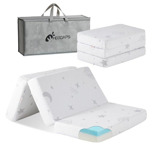 HDJOAPS Pack and Play Mattress for Baby Toddlers, Pack N Play Mattresses with Carry Bag Washable Cover