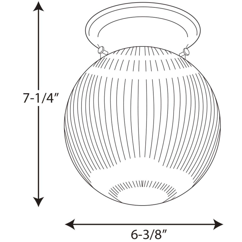 Progress Lighting 1-Light Glass Globe 6-3/8" Close-to-Ceiling, Indoor, P3599-20, Antique Bronze