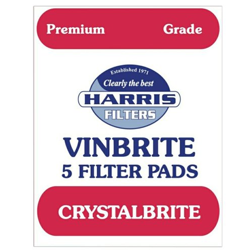 HARRIS 5x Harris Crystalbrite Filter Pads 5-pk Use with Harris Vinbrite MK3 Filter Kit