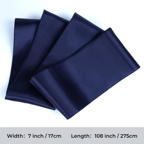 Babenest Satin Chair Sashes - Upgraded 50 Pcs Ribbons & Bows for Weddings & Events | Navy Blue