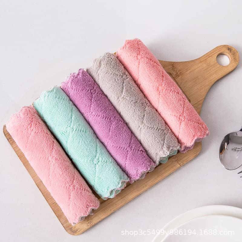 11-Piece Coral Velvet Kitchen Towels Set, 10x6 Inches