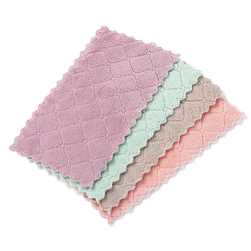 11-Piece Coral Velvet Kitchen Towels Set, 10x6 Inches