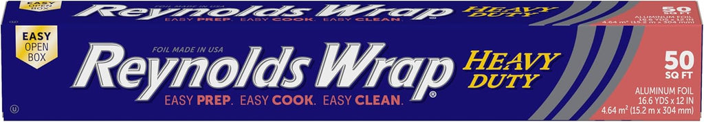 Reynolds Wrap Heavy Duty Aluminum Foil - Thick, Durable Foil with Easy Open Tab | 12" Wide, 50 Sq. Ft.