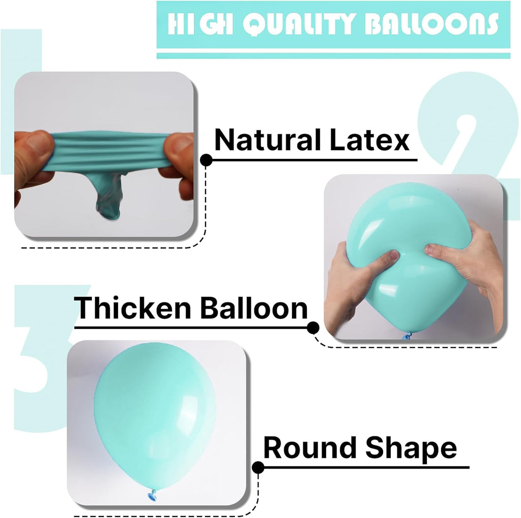 PartyWoo Teal Balloons - 50 Pack Mini 5-Inch Pastel Turquoise Balloons for Celebrations & Events