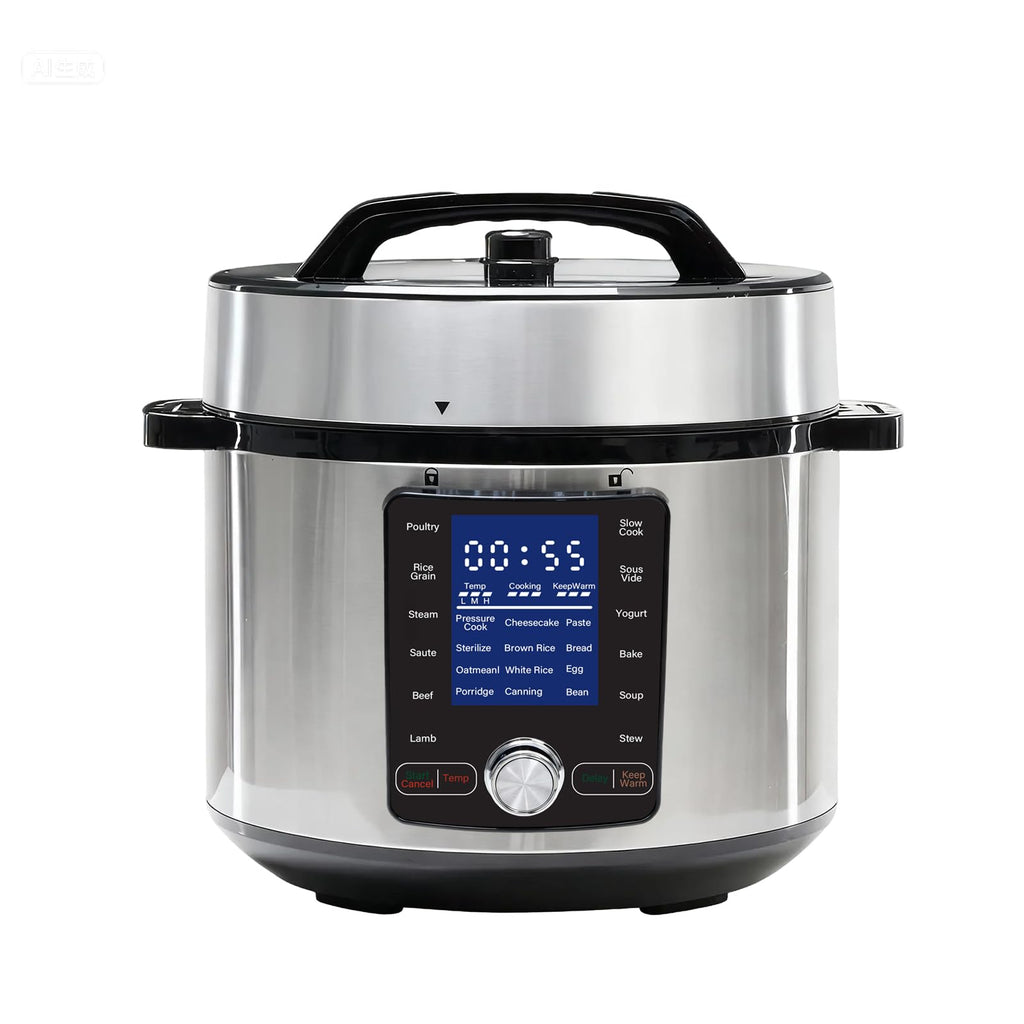 NEWBULIG 6.3 Quart Electric Pressure Cooker, Stainless Steel Multi Cooker Pressure, 24-in-1 Slow Cooker for Rice, Meat Stew, Porridge, Multigrain, Soup, Bean, Bake, Steam, Yogurt Maker