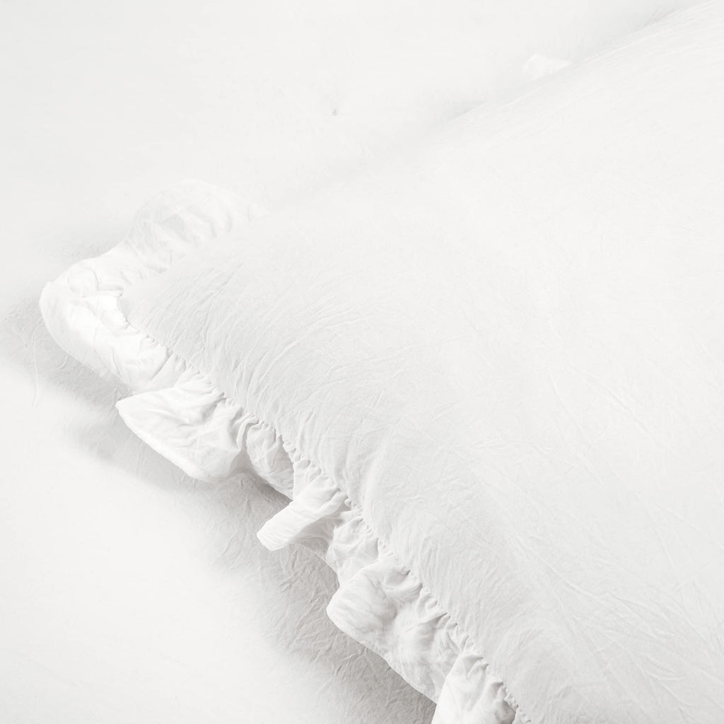 Lush Decor Ruffle Skirt Daybed Cover 5 Piece Set 39"W x 75"L White - Ruffled Bedding Set - Farmhouse Bedding Twin Bedspread - Twin Bedspread