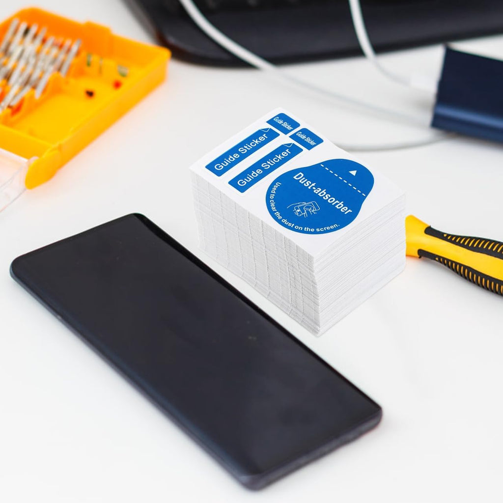 Uonlytech LCD Screen Cleaning Stickers - 600 Pcs Portable Dust Removal Decals for Phones & Tablets