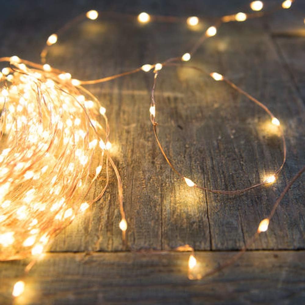 Perfectday 200 LED Copper Fairy String Lights - 66 FT Warm White Waterproof USB Powered for Indoor/Outdoor Decor