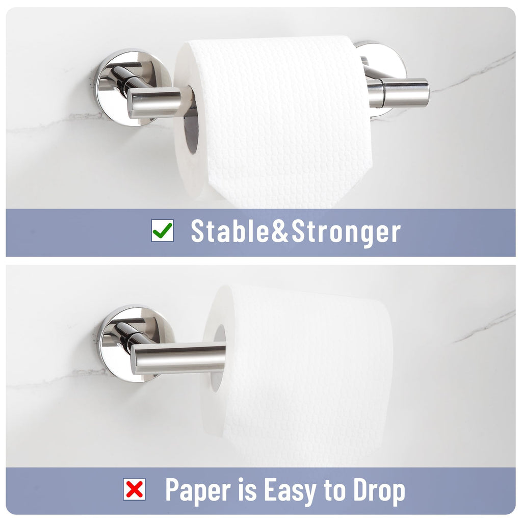 BVL Toilet Paper Holder Polished Chrome Wall Mount Stainless Steel 304 Large Mega Roll