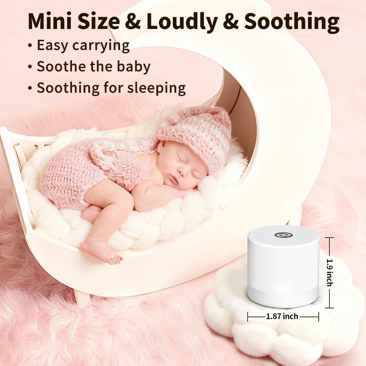 Sound Machine Mini - Portable White Noise Machine with 30 Soothing Sounds & Timers for Sleep