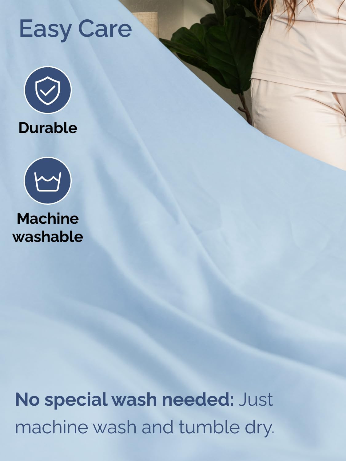 Skiennix Extra Deep Full Sheet Set - 6-Piece Breathable Cooling Bedding - Soft, Wrinkle-Free Light Blue