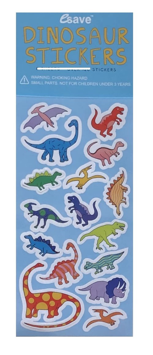 Amscan Bluey Birthday Party Supplies Bundle includes Dessert Cake Paper Plates - 24 Count and 1 Dinosaur Sticker Sheet