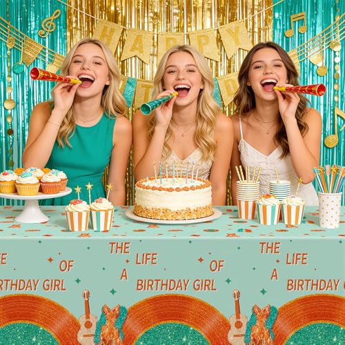 Singer-Themed Plastic Tablecloth Set - 3PCS for Birthday Parties