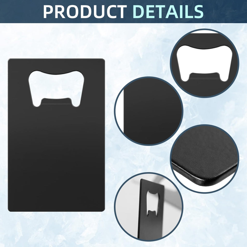 Yugada 100 Pcs Stainless Steel Metal Card Beer Bottle Openers, DIY Bottle Opener for Party Favor Wedding Favor Groomsmen Bridesmaid Gift