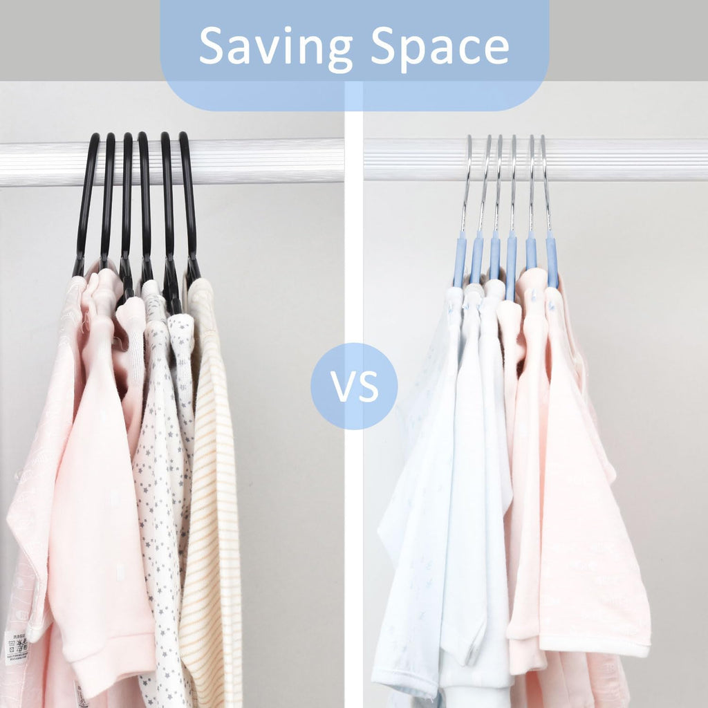 ManGotree Kids Velvet Clothes Hangers - Space-Saving Non-Slip Design | 15-Pack in Blue