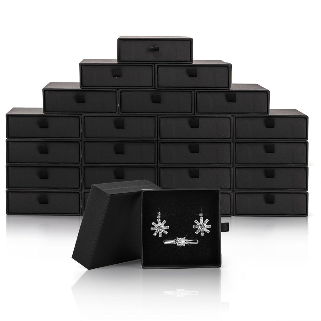WRINGKIT 24 Pack Jewelry Gift Boxes, 3.5x3.5x1.2 Inch Cardboard Jewelry Packaging Box with Lid, Small Storage Display Case Bulk for Necklaces, Bracelets, Earrings, Valentine's Day Jewelry Gift