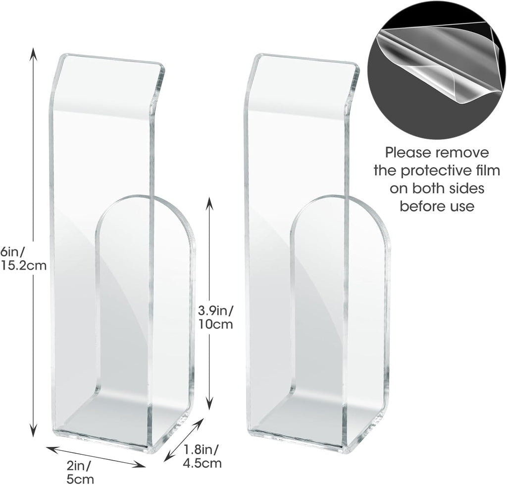 NiHome Clear Acrylic Hat Racks - Removable No-Drill Storage Organizer for Baseball Caps | 2-Pack
