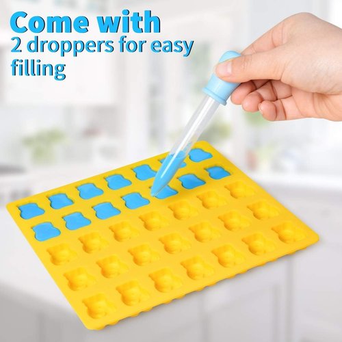 CAKETIME Gummy Bear Molds - 1 Inch Silicone Candy Molds | 4 Pack, LFGB Approved, Food Grade Quality