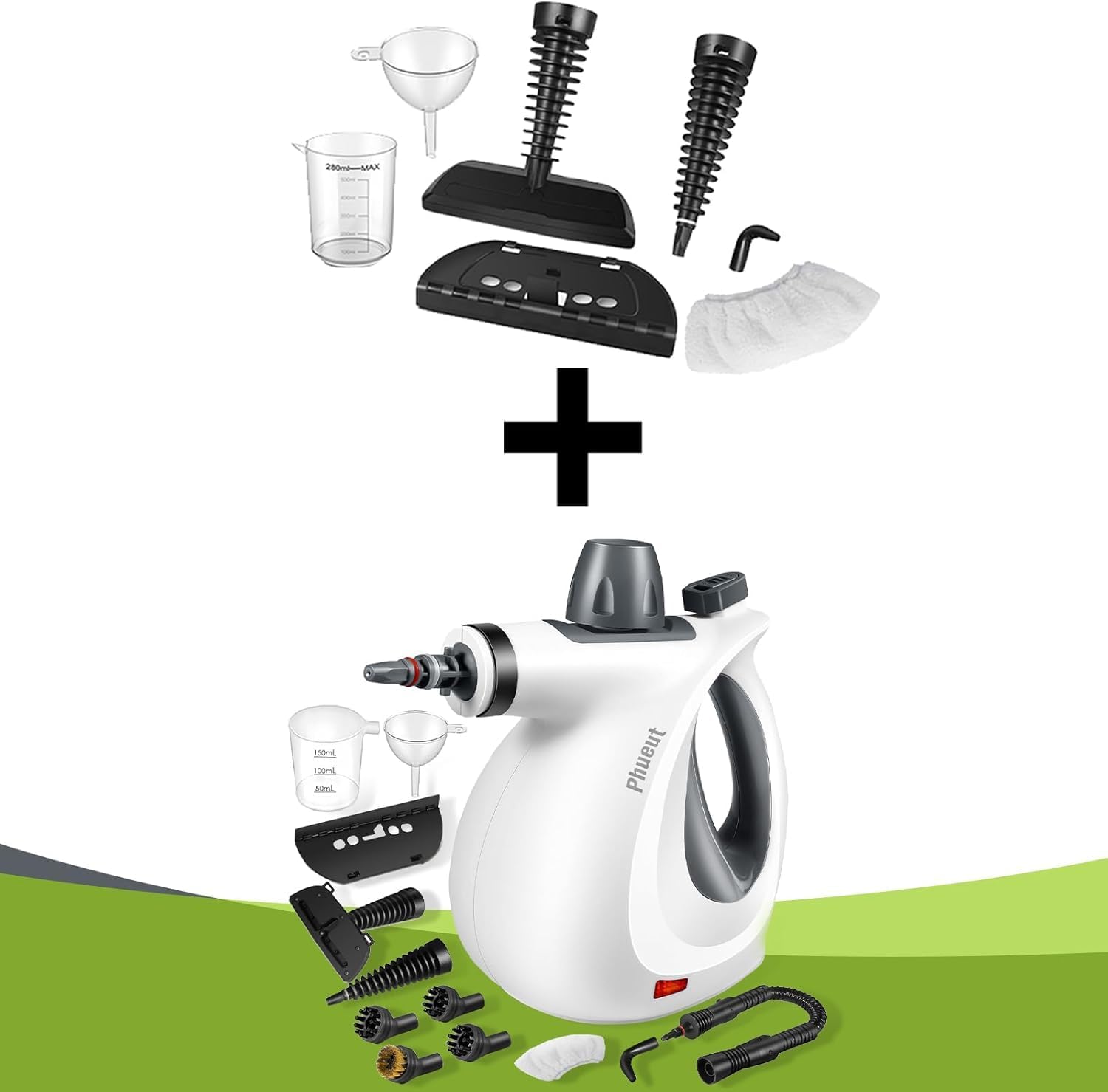 Skiennix Pressurized Handheld Steam Cleaner - Multi-Surface with 12 Accessories & 6 Extra Tools