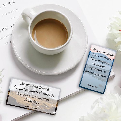 1Step2Dream Spanish Prayer Cards - Inspirational Christian Gifts with 100 Unique Bible Verses