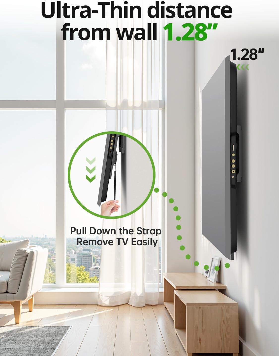 USX MOUNT Tilting TV Wall Mount - Fits 37"-95" Flat & Curved Screens, Max VESA 600x400mm, Supports 132lbs